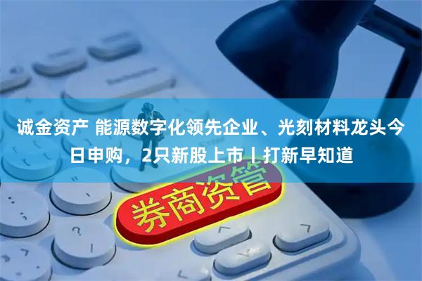 诚金资产 能源数字化领先企业、光刻材料龙头今日申购,2只新股上市丨打新早知道